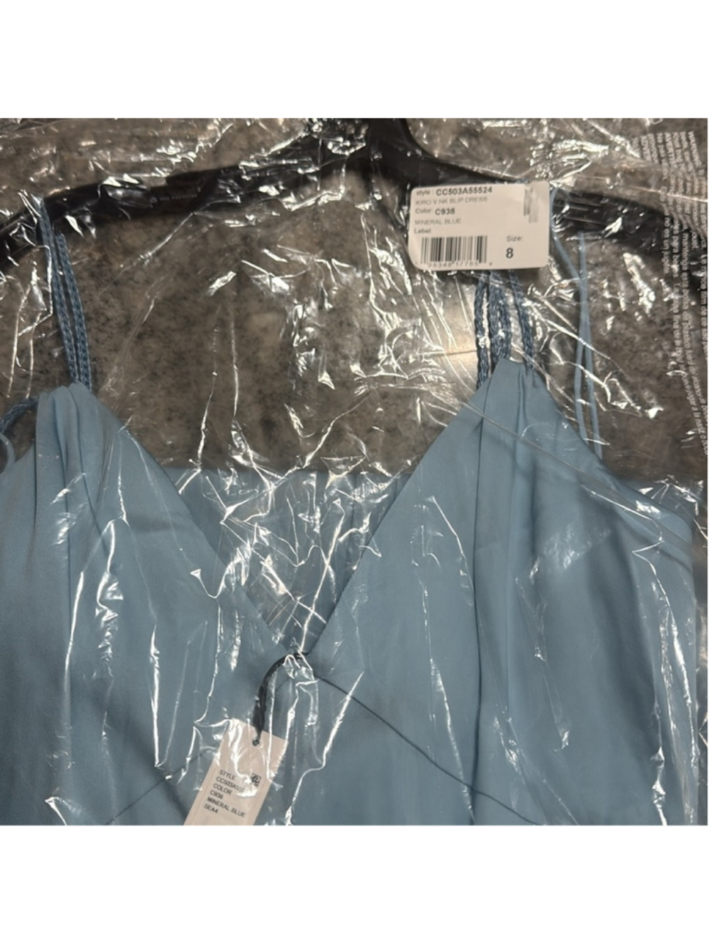 Alice + Olivia Kiro Midi Slip Dress, Mineral Blue - Picture 10 of 10